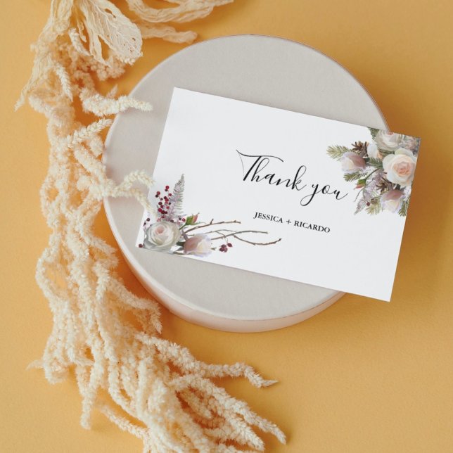 Carte De Remerciements Aquarelle Floral rose pâle mariage (Créateur téléchargé)
