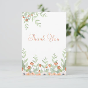 Carte De Remerciements Aquarelle Florale Mariage de script moderne
