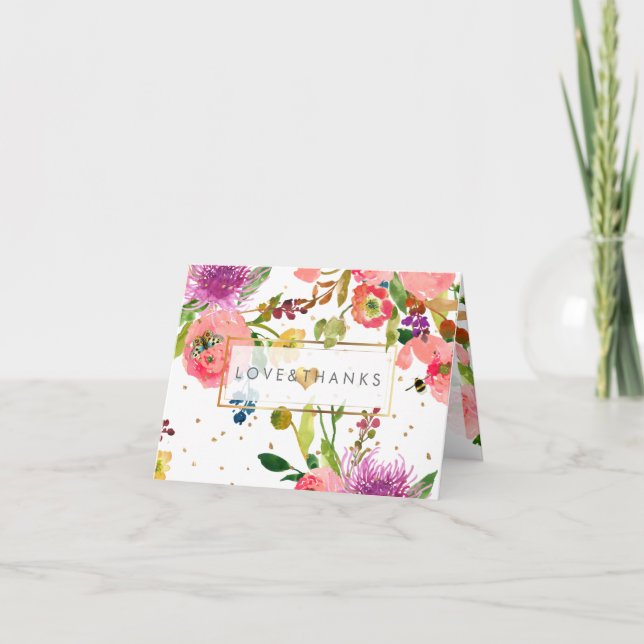 Carte De Remerciements Aquarelle florale PixDezines/Ranunculus/Merci (Devant)