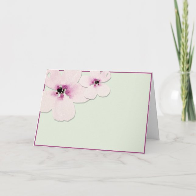 Carte De Remerciements Aquarelle florale vierge (Devant)
