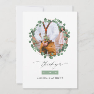 Carte De Remerciements Aquarelle Forêt verdure Eucalyptus Mariage
