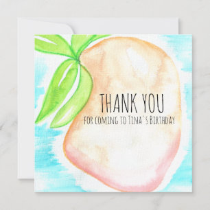 Carte De Remerciements Aquarelle Mango Peint à la Main Tropical