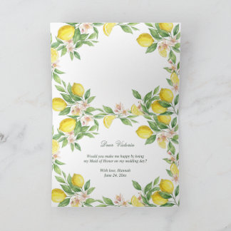 Carte De Remerciements Aquarelle Méditerranée serez-vous DEMOISELLE D'HON