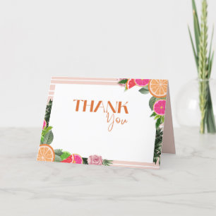 Carte De Remerciements Aquarelle minimale d'agrumes Vert doux
