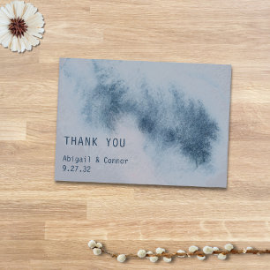 Carte De Remerciements Aquarelle moderne Abstraite ardoise bleu gris