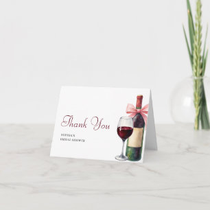 Carte De Remerciements Aquarelle Moderne Vino Avant Vœux Réception de Mar