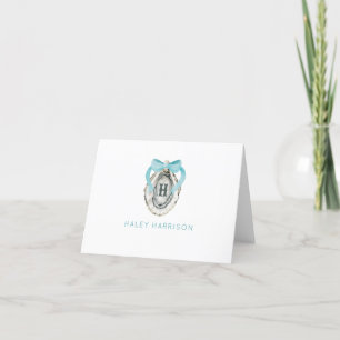 Carte De Remerciements Aquarelle Monogramme Huître côtière