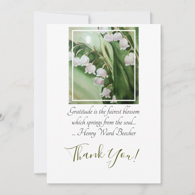Carte De Remerciements Aquarelle Muguet (Devant)