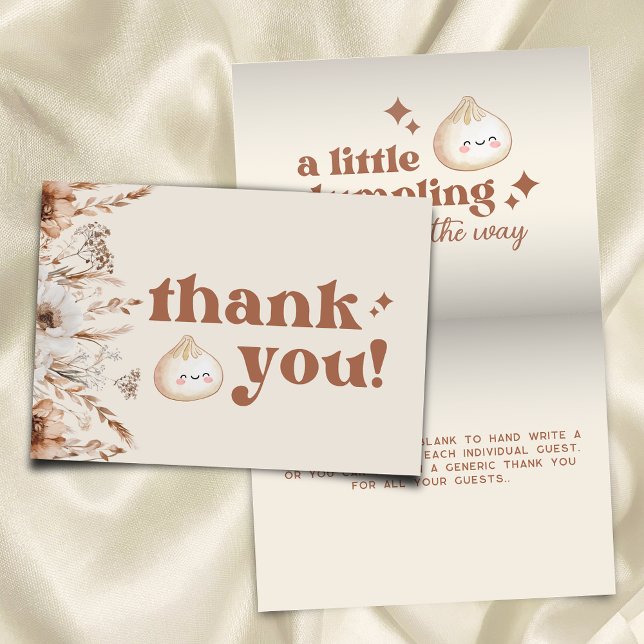 Carte De Remerciements Aquarelle neutre Petite pliage floral (Créateur téléchargé)