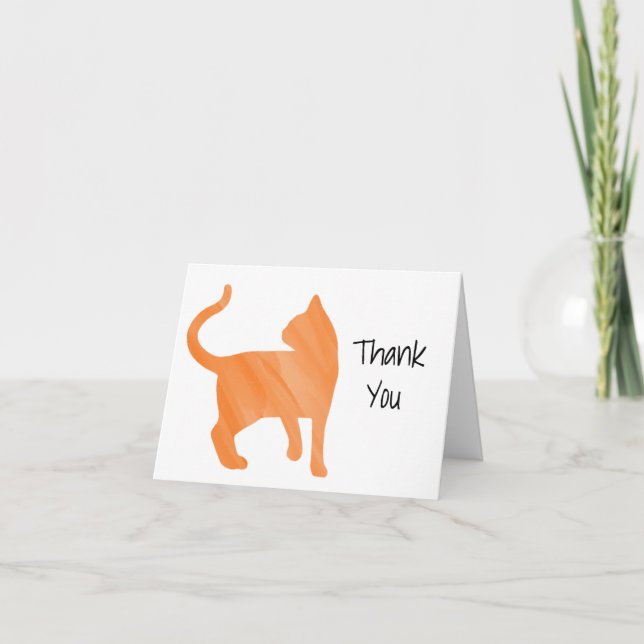 Carte De Remerciements Aquarelle orange - Vide (Devant)