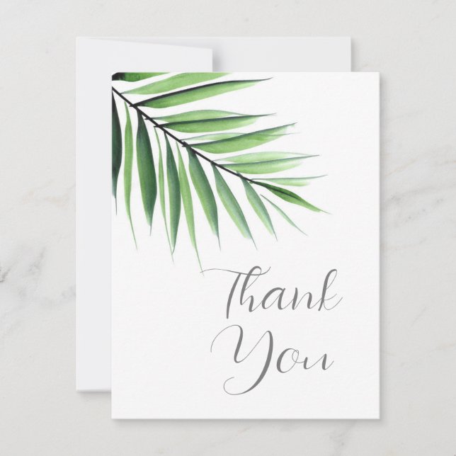 Carte De Remerciements Aquarelle Palm (Devant)