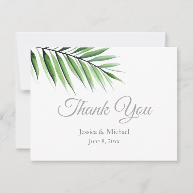 Carte De Remerciements Aquarelle Palm (Devant)