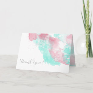 Carte De Remerciements Aquarelle Papillon à tête blanche Mariage
