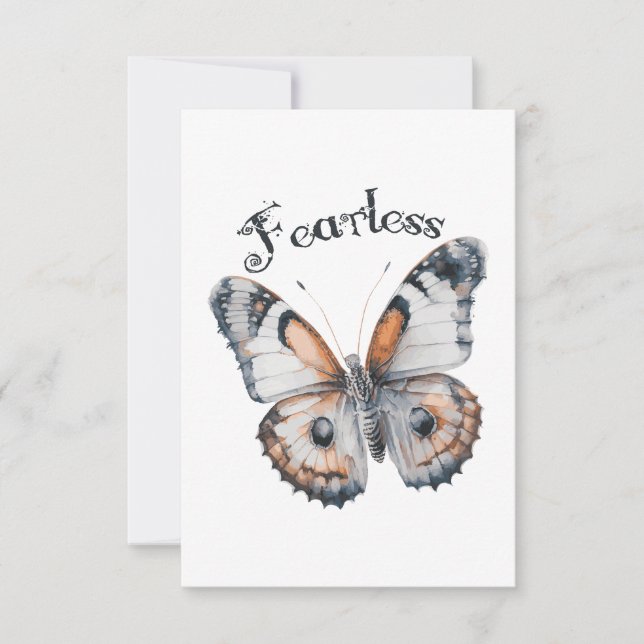 Carte De Remerciements Aquarelle papillon sans peur Conception graphique, (Devant)