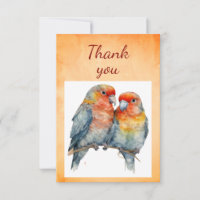Aquarelle Parrot mou Oiseau Couple Art