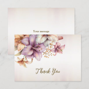 Carte De Remerciements Aquarelle Party Boho rose Fleurs Élégant