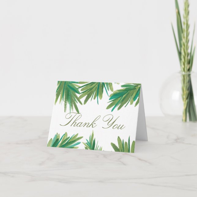 Carte De Remerciements Aquarelle Pine Woods | Remerciements de mariage (Devant)