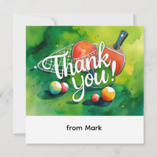 Carte De Remerciements Aquarelle Ping