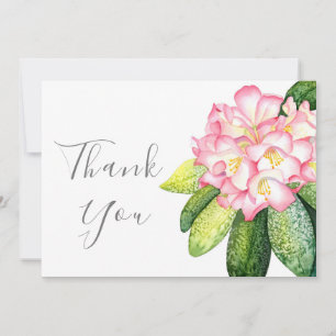 Carte De Remerciements Aquarelle 'Pink Rhod'