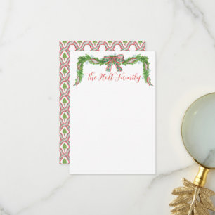 Carte De Remerciements Aquarelle Plaid Garland Noël