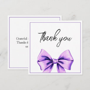 Carte De Remerciements Aquarelle Purple Bow Sweet 16 Anniversaire