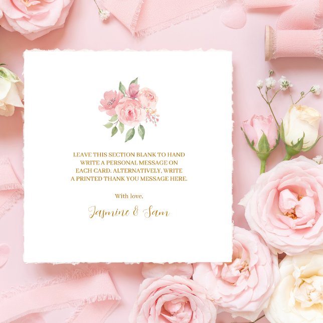 Carte De Remerciements Aquarelle rose (Créateur téléchargé)