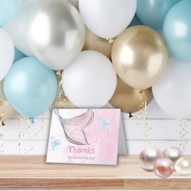 Carte De Remerciements Aquarelle rose et pourpre (Créateur téléchargé)