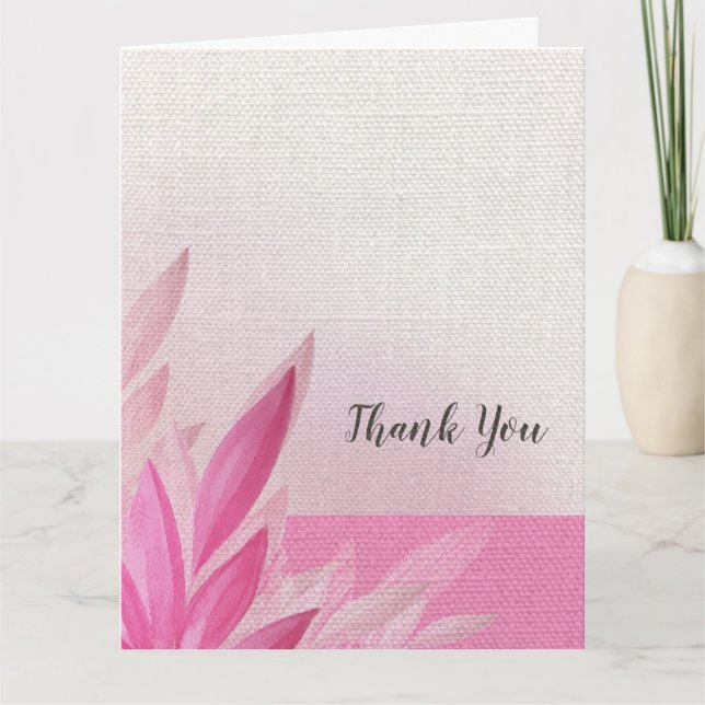 Carte De Remerciements Aquarelle Rose Et Punk (Devant)