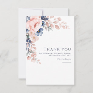 Carte De Remerciements Aquarelle rose Floral