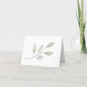 Carte De Remerciements Aquarelle Sage Greenery Custom Foled