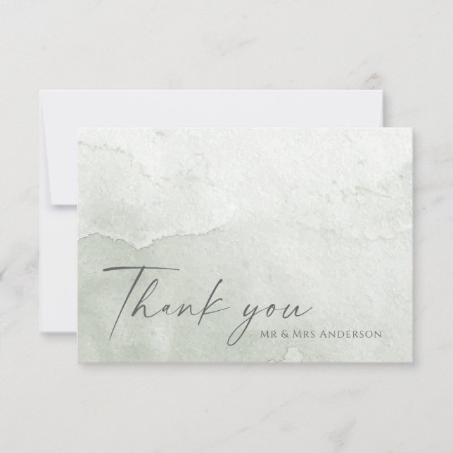 Carte De Remerciements Aquarelle simple de couleur de sable (Devant)
