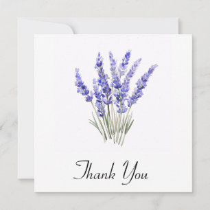 Carte De Remerciements Aquarelle simple Lavender Sprigs Fleurs