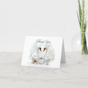 Carte De Remerciements Aquarelle Swons avec cadeaux