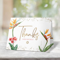 Aquarelle tropicale bat mitzvah Script or floral
