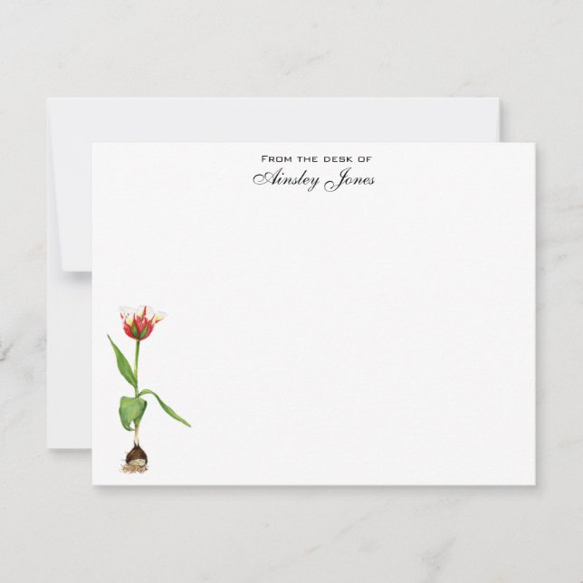 Carte De Remerciements Aquarelle Tulipe plat personnalisé (Devant)