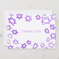 Aquarelle violet étoile de David Bar Bat mitzvah