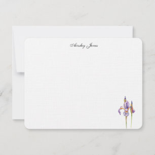 Carte De Remerciements Aquarelle violet fleur d'Iris