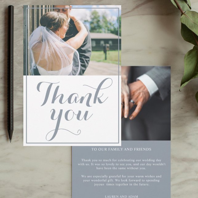 Carte De Remerciements Aquarelle violette moderne Mariage Floral (Créateur téléchargé)