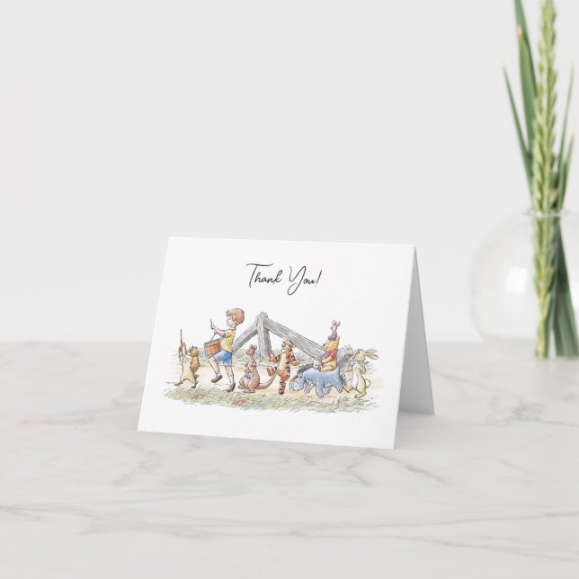 Carte De Remerciements Aquarelle Winnie le Baby shower Pooh & Pals (Devant)