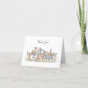 Carte De Remerciements Aquarelle Winnie les Pooh & Pals Premier anniversa