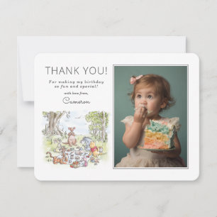Carte De Remerciements Aquarelle Winnie l'Ourson Pique-nique Premier Anni