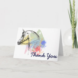 Carte De Remerciements Aquarelles de la tête de cheval