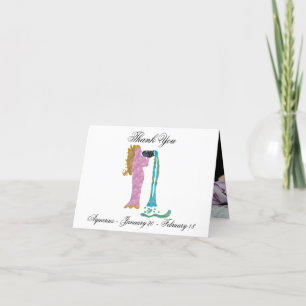 Carte De Remerciements Aquarius Impressionniste Peinture Style & Or