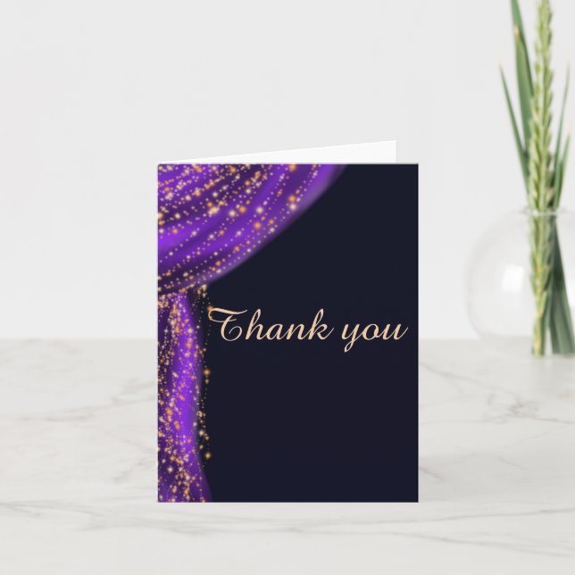 Carte De Remerciements Arabe Nights Purple & Gold (Devant)