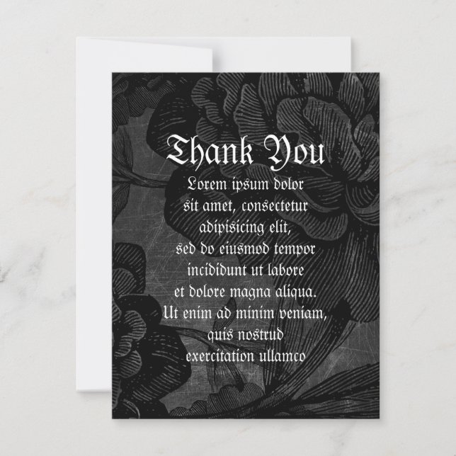 Carte De Remerciements Araignée Gothique Sur Fleur (Devant)
