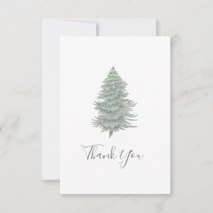Carte De Remerciements Arbre À feuillage persistant 2 dessiné à la main