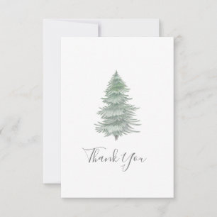 Carte De Remerciements Arbre À feuillage persistant dessiné à la main