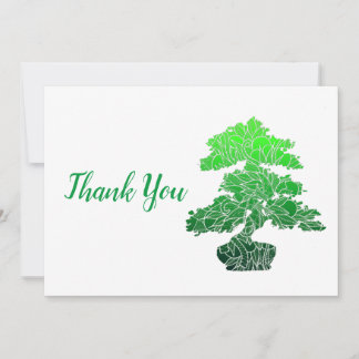 Carte De Remerciements Arbre Abstrait de bonsaï vert