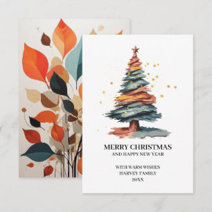 Carte De Remerciements Arbre Art Joyeux Noël