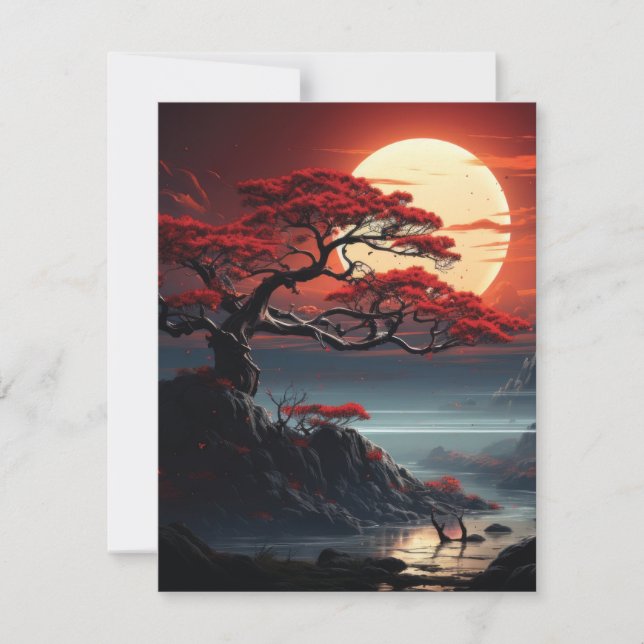 Carte De Remerciements Arbre bonsaï (Devant)